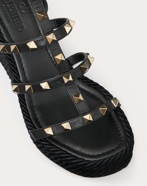 Rockstud Ankle Strap Wedge In Leather 95 Mm for Woman in Skin Valentino US