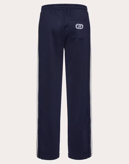 Valentino - Jersey Trousers With Vlogo Signature Patch - Navy - Man - Activewear