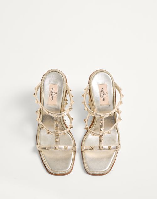 Rockstud Wedge Sandal In Laminated Nappa With Cornely Rockstud Wedge Sandal In Laminated Nappa With Cornely