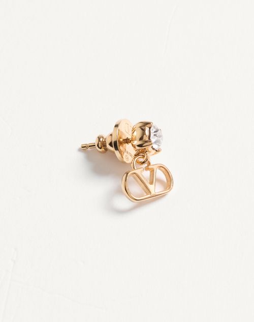 Valentino Garavani - Vlogo Signature Earrings In Metal And Swarovski® Crystals - Gold/crystal - Woman - Jewellery