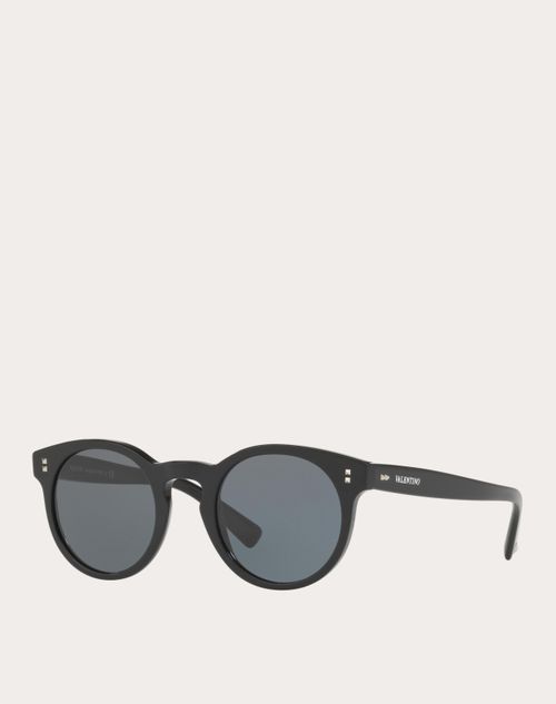 Valentino - Round Frame Acetate Sunglasses With Mirrored Lens - Grey - Woman Bags & Accessories Sale