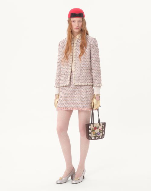 Ribbon Tweed Skirt for Woman in Multicolor | Valentino SA