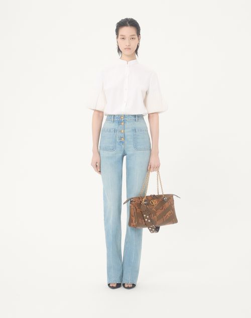 Valentino - Embroidered Cotton Popeline Shirt - White - Woman - Shirts & Tops