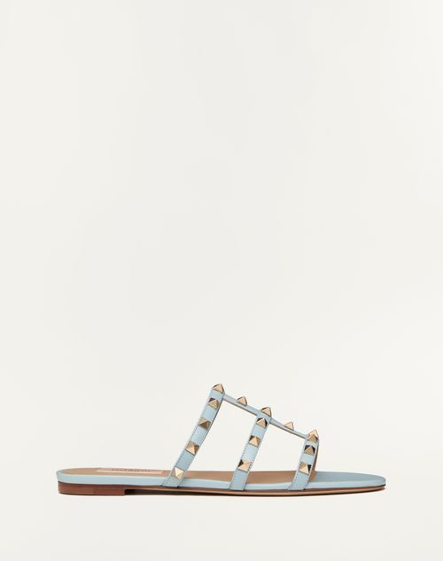 Valentino Garavani - Sandales Rockstud - Bleu Porcelaine - Femme - Sandales