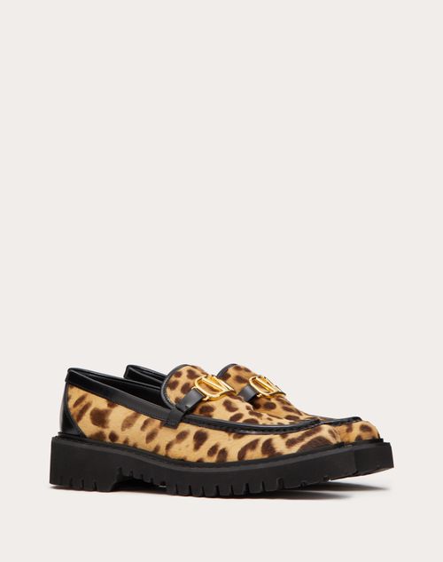 Valentino Garavani - Vlogo Signature Pony-effect Calfskin Loafer - Animal Print - Woman - Loafers & Oxford