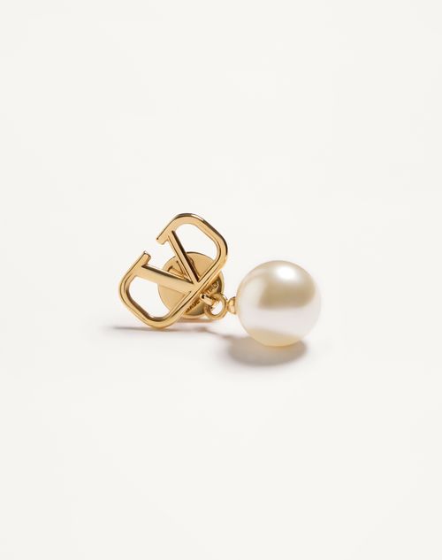 Valentino Garavani - Vlogo Signature Earrings With Swarovski® Pearls - Gold/cream - Woman - Accessories