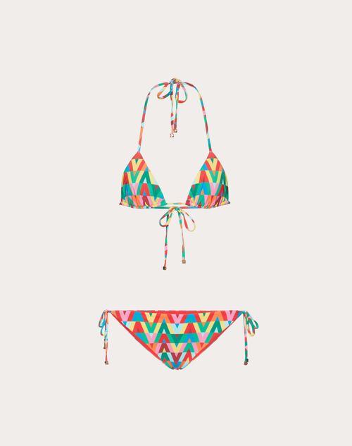 Valentino - Printed Lycra Bikini - Multicolor - Woman - Beachwear