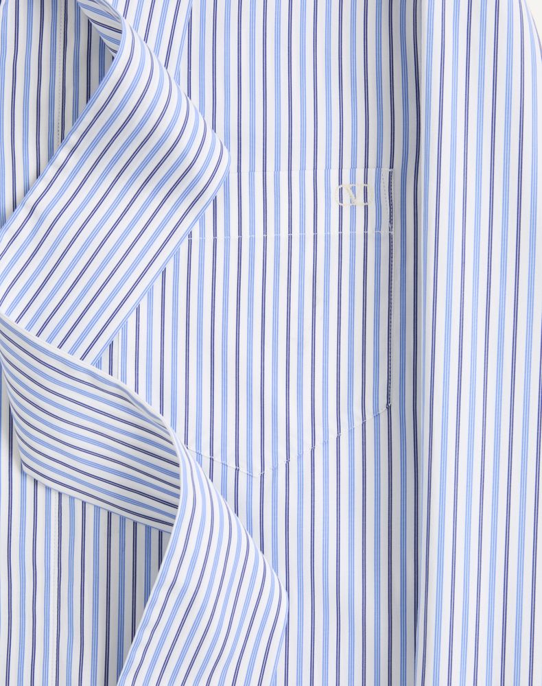 Valentino Cotton Poplin Shirt With Scarf Collar And Vlogo Embroidery Man Azure/White 43