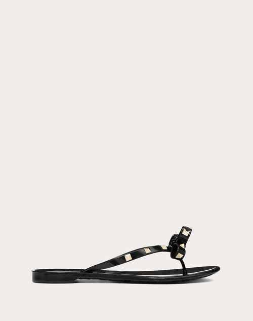 Valentino Garavani - Rockstud Rubber Slipper - Black - Woman - Slides And Thongs