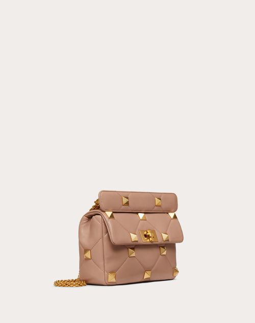 Valentino Garavani - Medium Roman Stud The Shoulder Bag In Nappa With Chain - Rose Cannelle - Woman - Gifts For Her