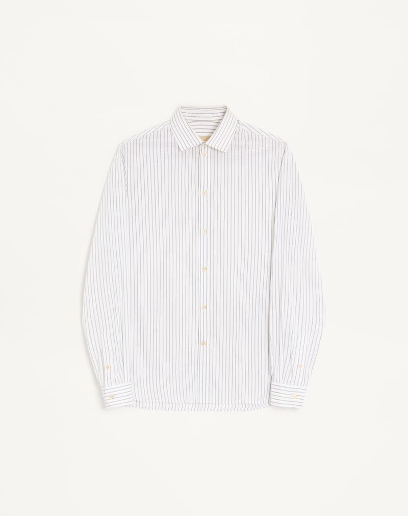 Chemise Rayée Coton Soie Ivoire/Gris — Valentino