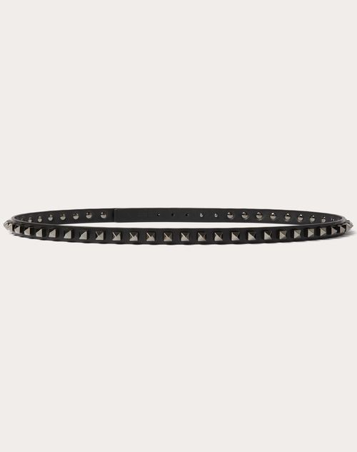 Valentino Garavani - Ceinture Rockstud En Cuir De Veau, Hauteur : 15 mm - Noir - Homme - Ceintures