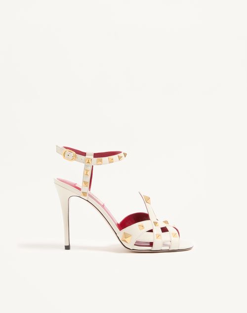 Valentino Garavani - Studdy Kidskin Sandal 100mm - Ivory - Woman - Sandals