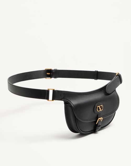 Valentino Garavani - Valentino Garavani Antibes Calfskin Pouch - Black - Man - Bags