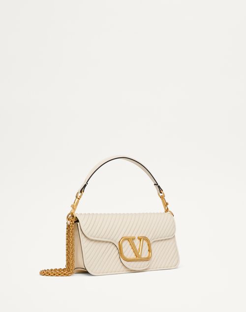 Valentino Garavani - Valentino Garavani Locò Shoulder Bag In Pleated Nappa - Ivory - Woman - Woman Bags & Accessories Sale