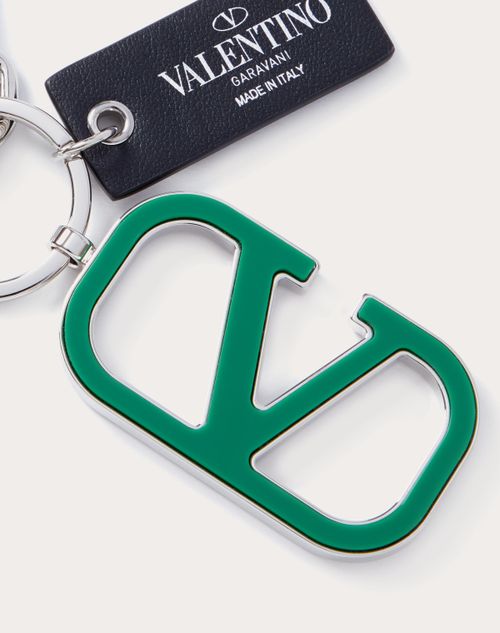 Vlogo Signature Keychain for Man in Black | Valentino LU