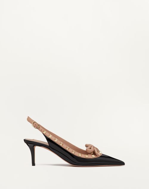 Valentino Garavani - Rockstud Bow Slingback Patent Leather Pump 60mm - Black - Woman - Pumps