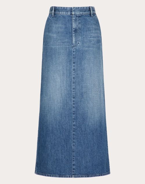 Valentino - Skirt In Medium Blue Denim - Denim - Woman - Denim