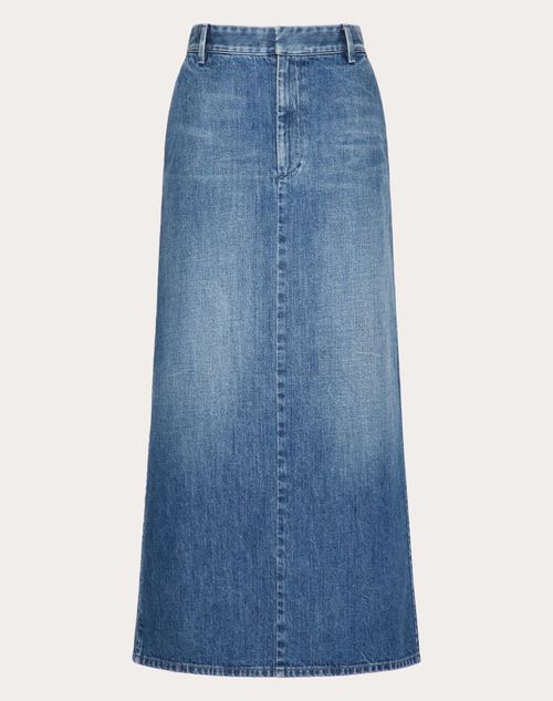 Valentino - Jupe En Denim Bleu Moyen - Denim - Femme - Denim