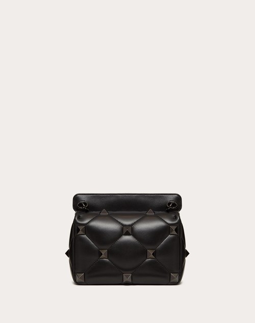 Valentino Garavani Black Knit Medium Roman Stud Bag