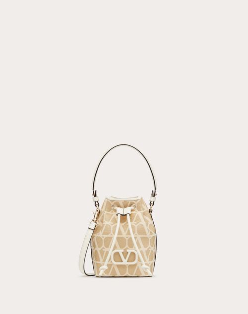Valentino Garavani - Vlogo Signature Mini Bucket Bag In Toile Iconographe Raffia - Natural/ivory - Woman - Toile Iconographe