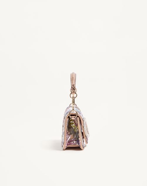 Valentino Garavani - Valentino Garavani Locò Small Embroidered Shoulder Bag With Jewel Logo - Multicolor - Woman - Shoulder Bags