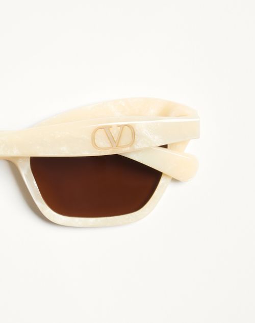 Valentino - Cat-eye Acetate Eyewear - Ivory/brown - Woman - Eyewear