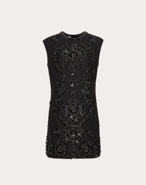Valentino - Valentino San Gallo Edition Short Dress In Crepe Couture - Black - Woman - Woman Ready To Wear Sale