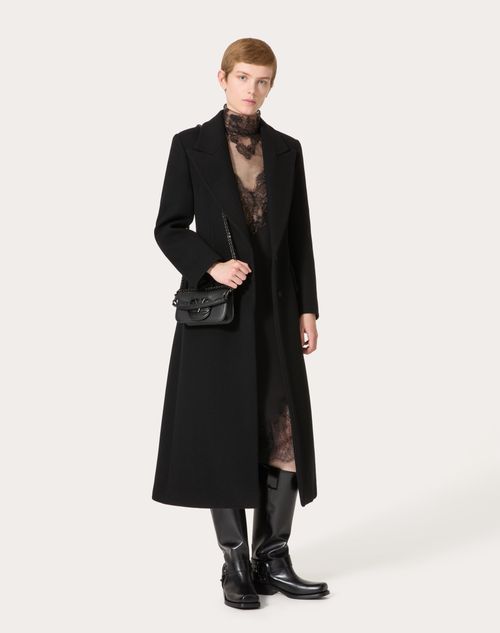 Valentino - Coat In Compact Coat - Black - Woman - Ready To Wear