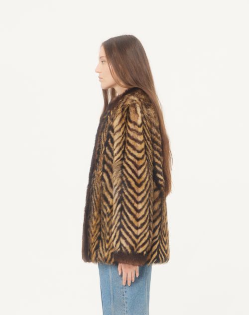 Valentino - Valentino Shearling Caban - Beige/brown - Woman - Coats And Outerwear