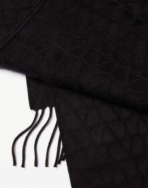 Valentino Garavani - Toile Iconographe Wool Scarf - Black - Woman - Soft Accessories