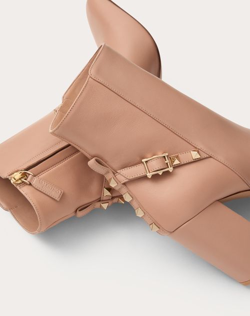 Valentino Garavani - Rockstud Nappa Ankle Boot 90mm - Rose Cannelle - Woman - Boots