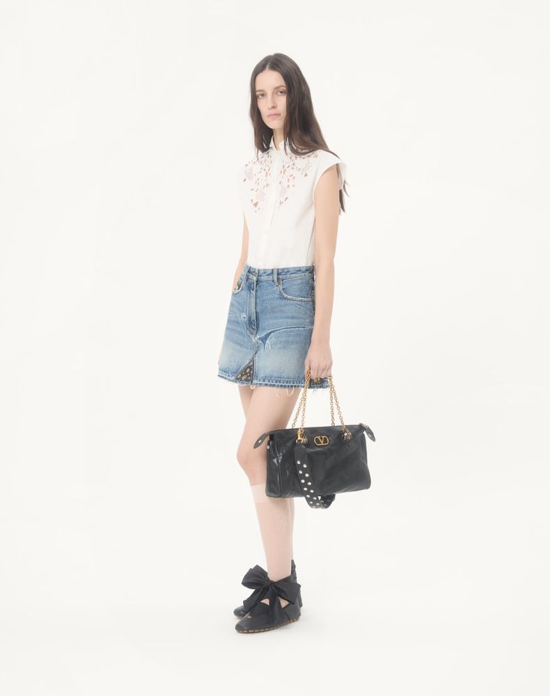 Valentino Embroidered Poplin Shirt Woman White 48