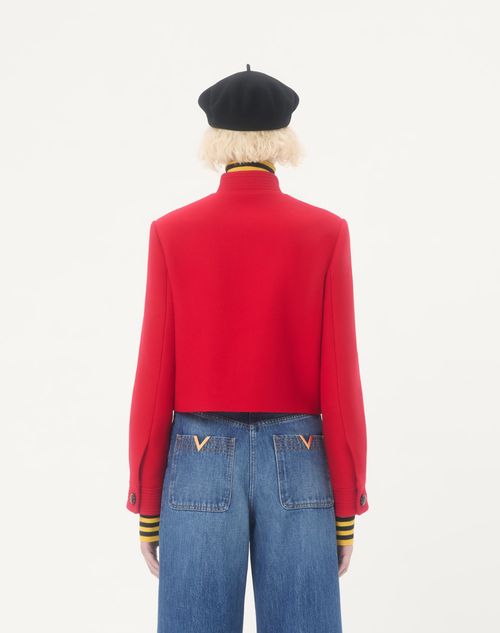Valentino - Drill Double Caban - Red - Woman - Jackets And Blazers