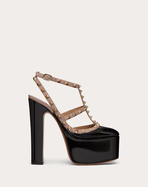 Rockstud Platform Pump In Patent Leather 155 Mm for Woman in Black ...