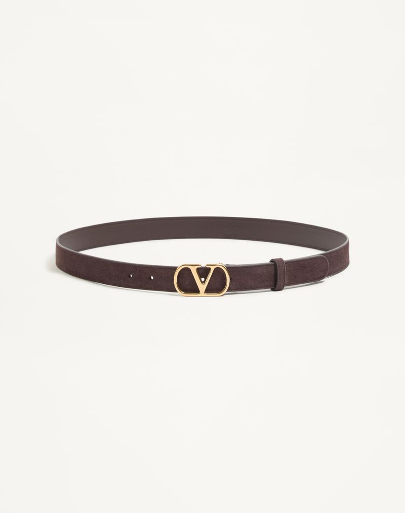 Ceinture VLogo Signature Daim Testa Di Moro — Valentino