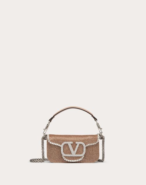 Valentino Garavani - Locò Embroidered Small Shoulder Bag - Crystal - Woman - Valentino Garavani Loco