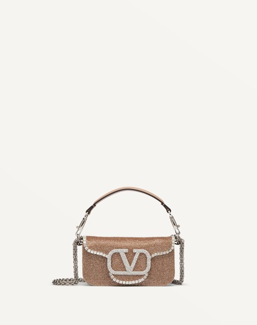 Valentino Garavani Locò crystal-embellished shoulder bag - Neutrals