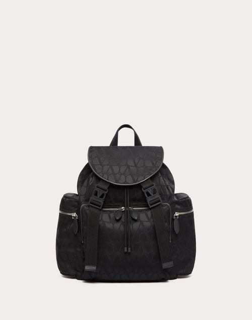 Valentino Garavani - Toile Iconographe Backpack In Technical Fabric - Black - Man - Backpacks