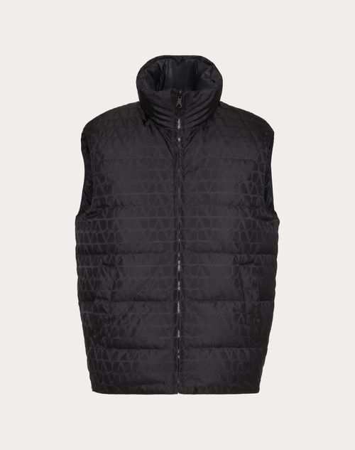 Red Valentino GILET IN NYLON REVERSIBILE CON MOTIVO TOILE ICONOGRAPHE