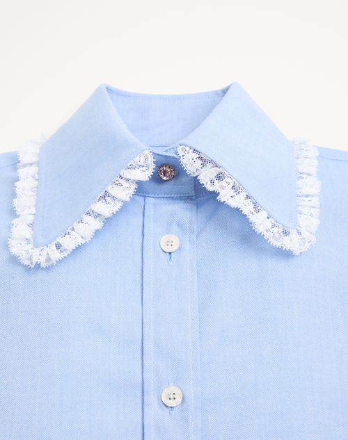 Valentino - Oxford Shirt - Sky - Woman - Shirts And Tops