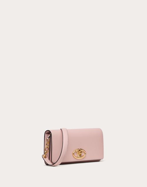 Valentino Garavani - Vlogo The Bold Edition Wallet With Shoulder Strap In Nappa - Rose Quartz - Woman - Clutches