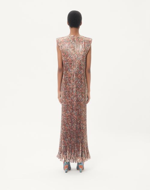 Valentino - Midi Dress In Millefiori Allover Flowerism Lurex - Multicolour - Woman - Dresses