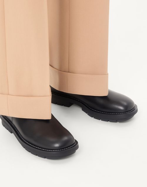 Valentino Garavani - Urbie Calfskin Ankle Boot - Black - Man - Man