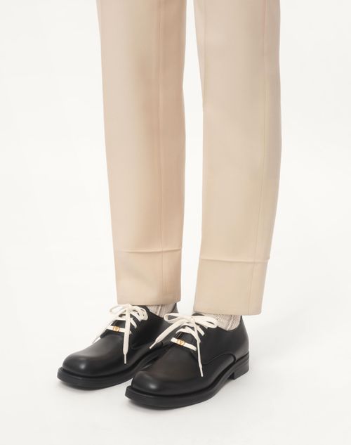 Valentino Garavani - Derby Punx In Calfskin - Black - Man - Shelf - M Shoes - Lace Ups