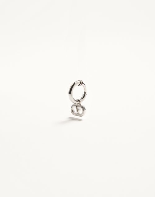 Valentino Garavani - Valentino Ovalette Mono Earring In Metal - Transparent - Man - Jewelry