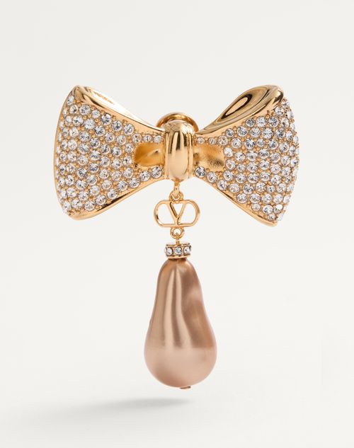 Valentino Garavani - San Fin Metal Earrings With Swarovski® Crystals And Pearls - Gold - Woman - Fashion Jewelry