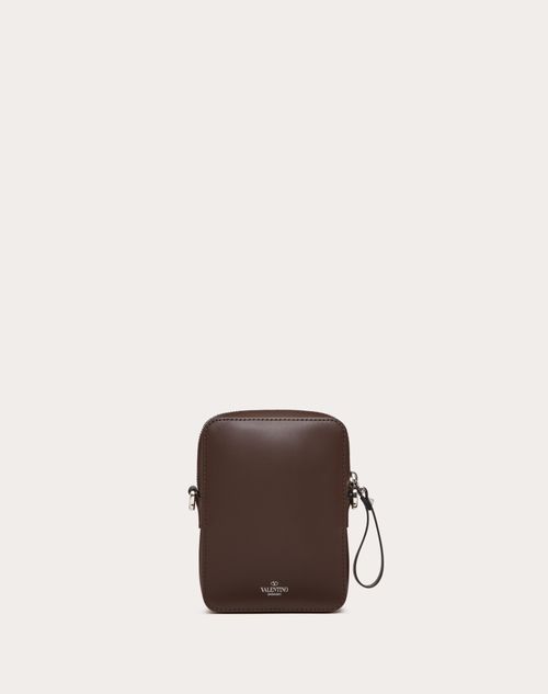 Small Vltn Leather Crossbody Bag for Man in Fondant/light Small Vltn Leather Crossbody Bag for Man in Fondant/light