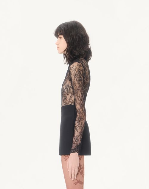 Valentino - Body De Encaje Floral - Negro - Mujer - Lencería