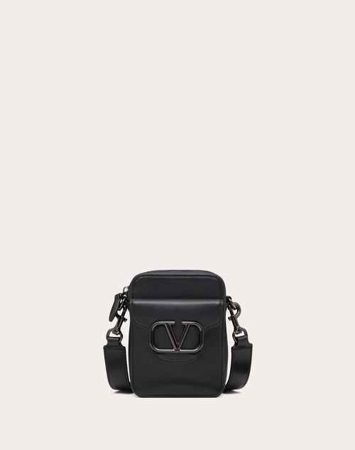 Valentino Garavani - Mini Sac À Bandoulière Valentino Garavani Locò En Cuir De Veau - Noir - Homme - Sacs Porté Épaule